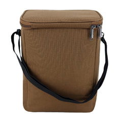 Wolverine Vertical 12 Can Cooler Chestnut open main compartment demonstrates easy access.
