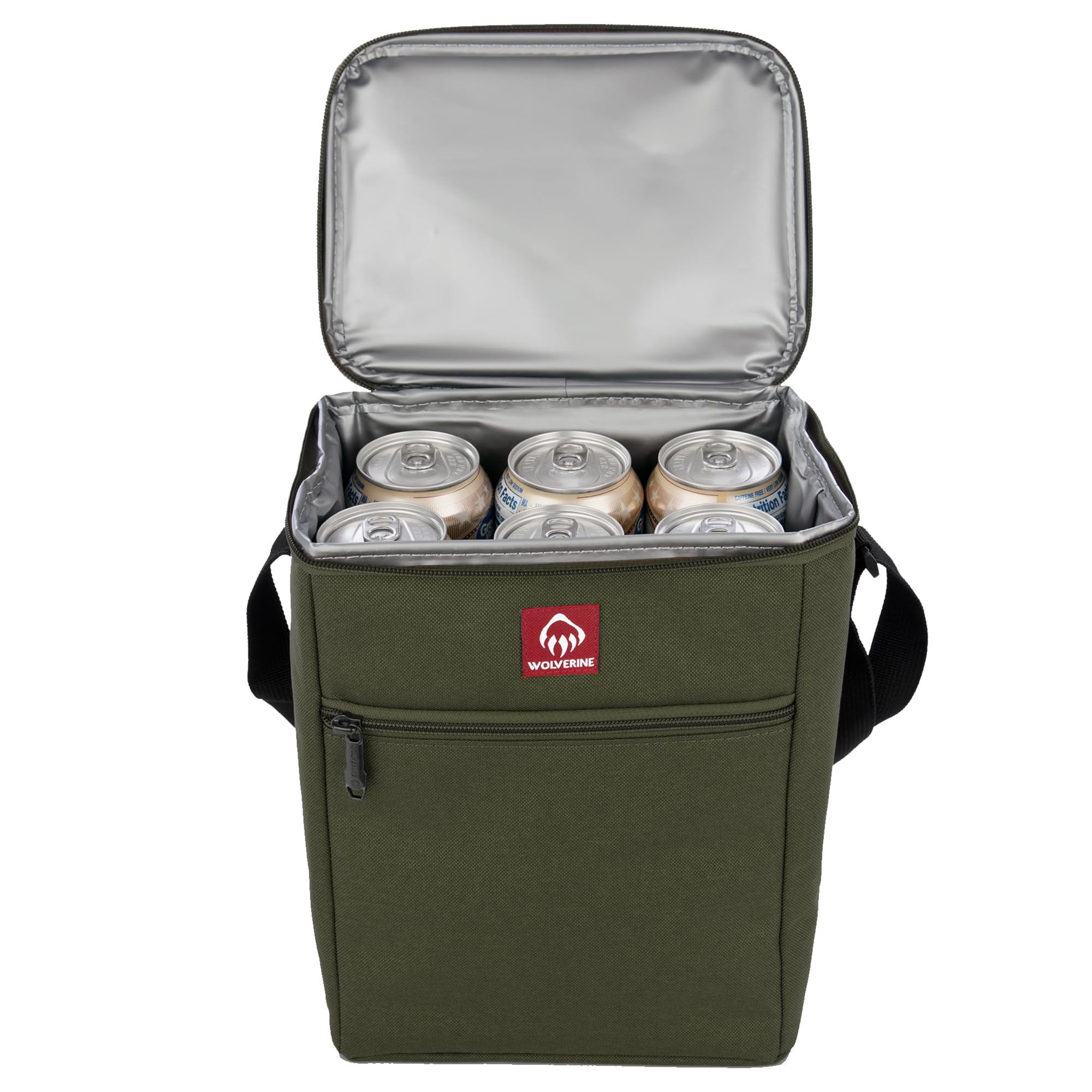 Wolverine Vertical 12 Can Cooler Olive rugged design for outdoor adventures.