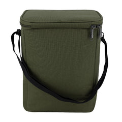 Wolverine Vertical 12 Can Cooler Olive insulated main compartment keeps beverages cool.