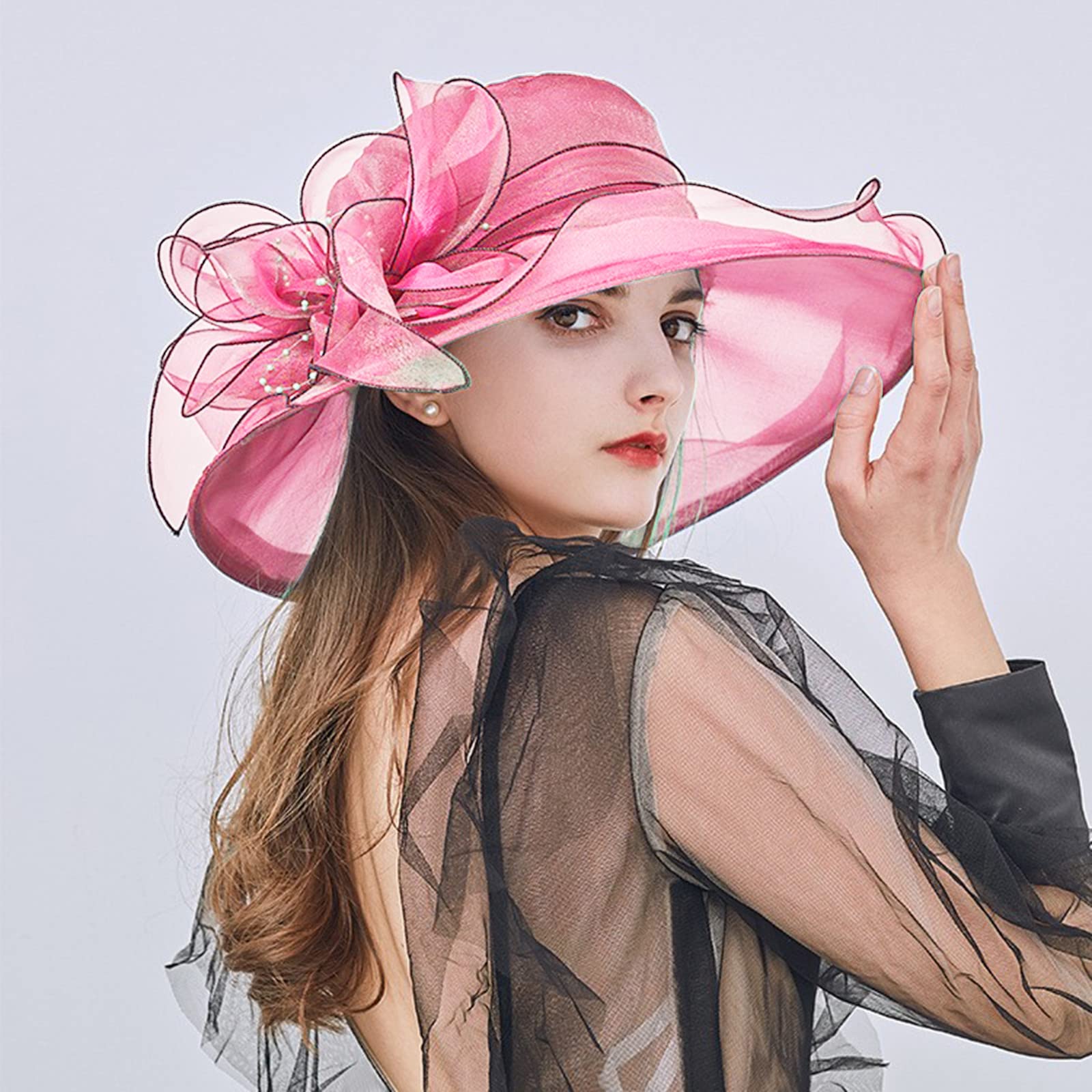 Women Church Hat for tea parties with chic fascinator styling.