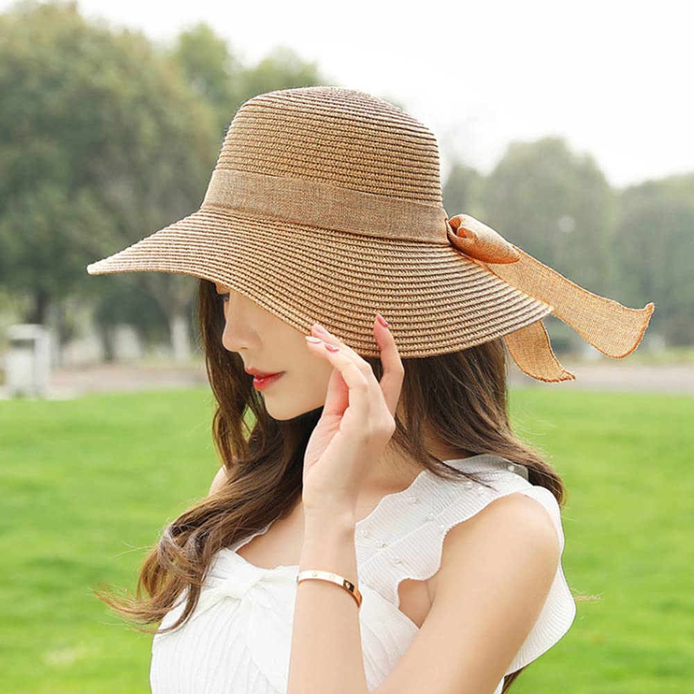 Adjustable inner band and breathable sweatband inside khaki wide-brim hat