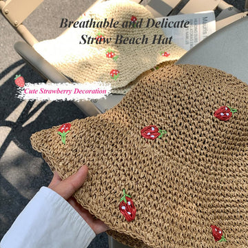 One-size adjustable straw hat with inner strap