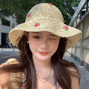 Packable floppy straw hat ready for travel