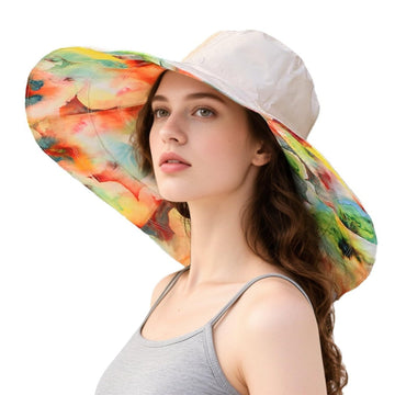 Solid color side of khaki reversible hat