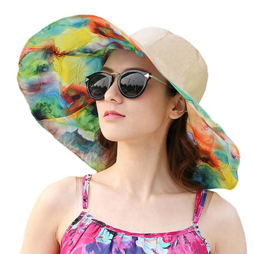 UPF50 plus sun protection label on khaki hat