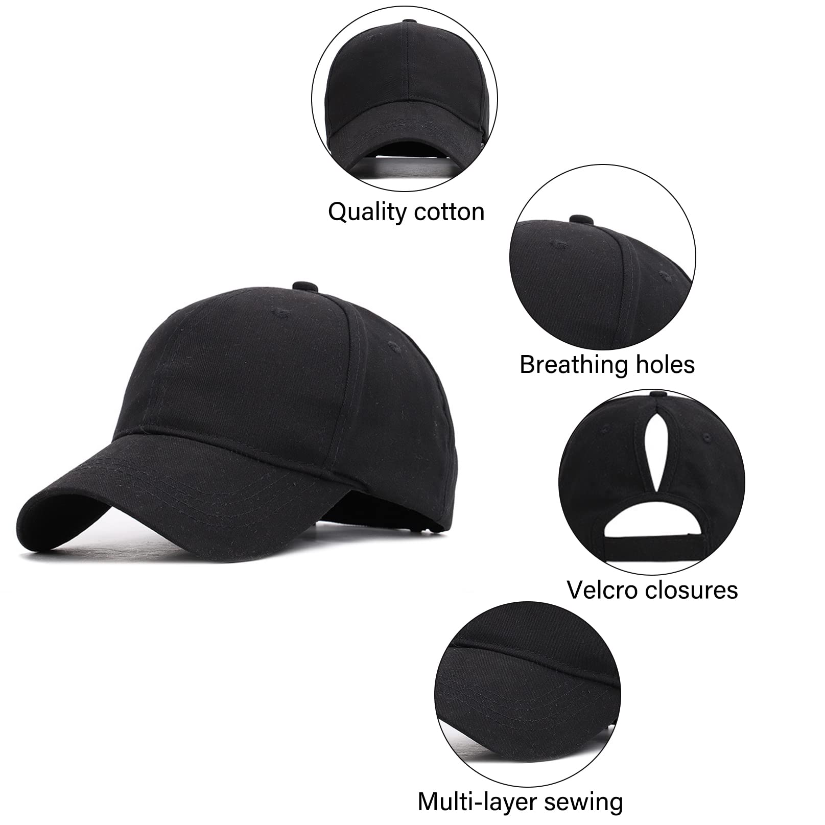 Light khaki women's ponytail baseball cap with ponytail opening