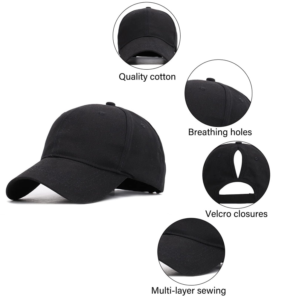 Light khaki women's ponytail baseball cap with ponytail opening