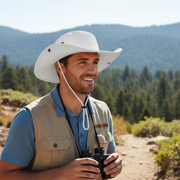 Interior adjustable drawstring on sun hat