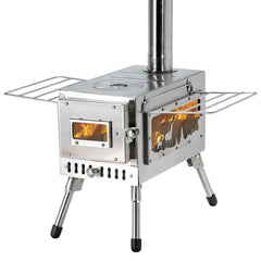 WomeYork outdoor camping stove front view highlights compact, backpack-friendly design for easy trips.