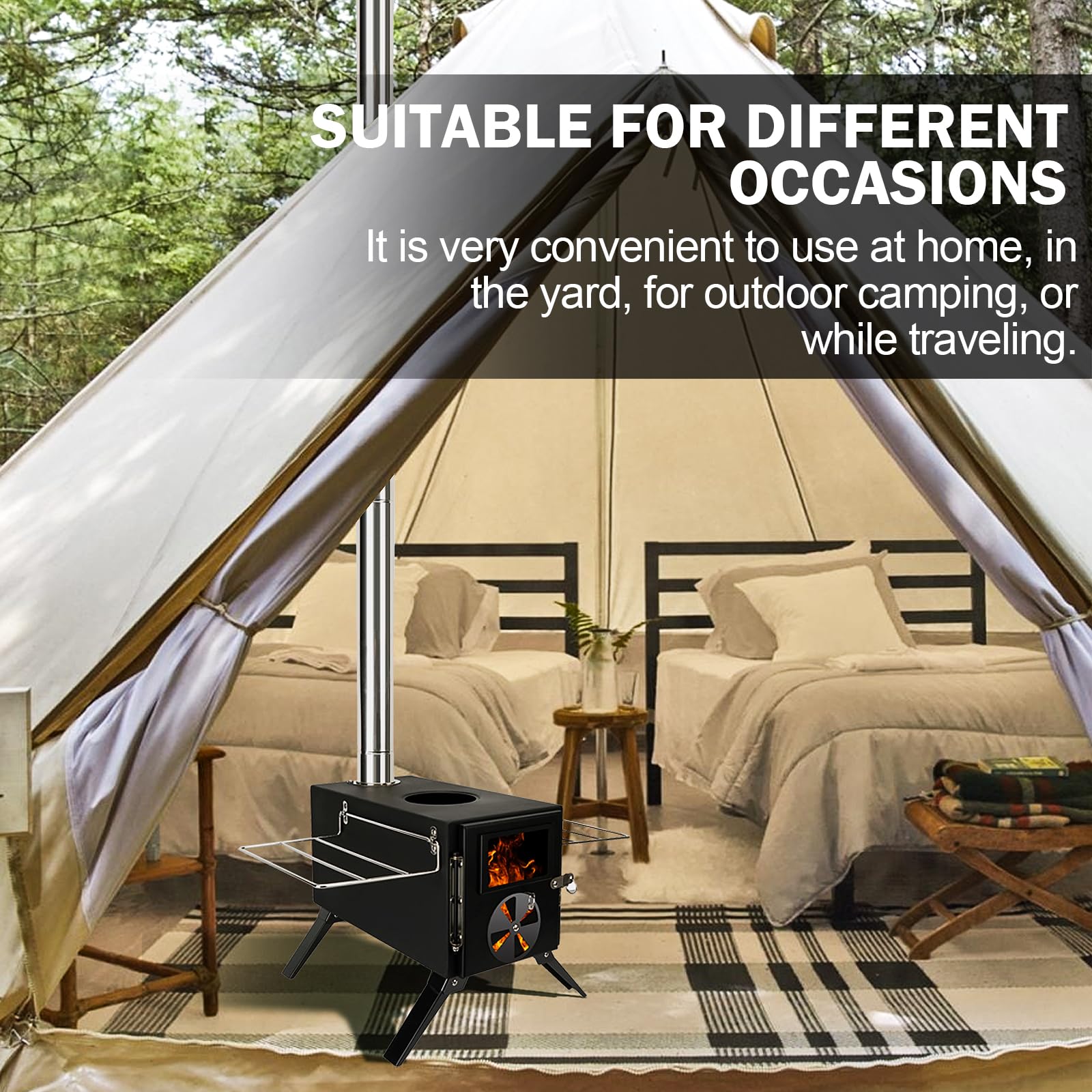 Womeyork Outdoor Stove assembly-free setup highlights quick, tool-free deployment.