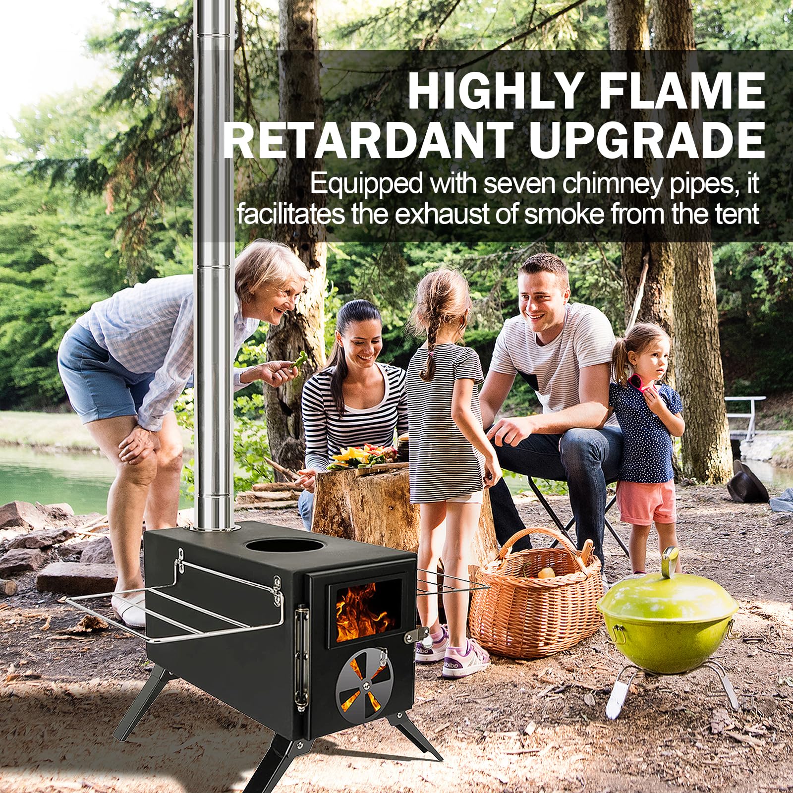 Womeyork Outdoor Stove packable-in-backpack demonstrates travel-ready portability.
