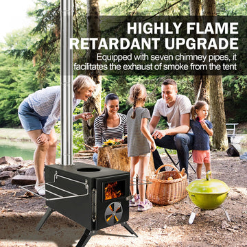 Womeyork Outdoor Stove packable-in-backpack demonstrates travel-ready portability.