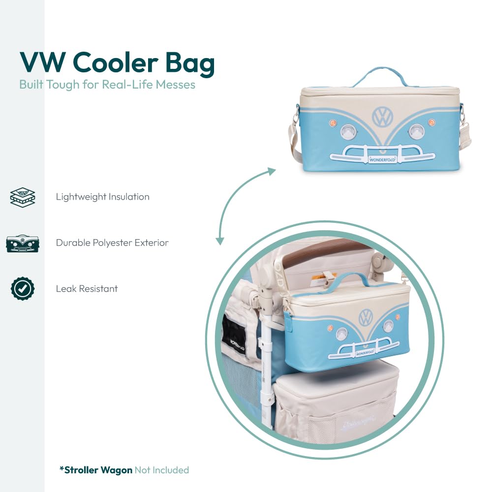 WonderFold VW Cooler Bag interior pocket keeps utensils and napkins organized