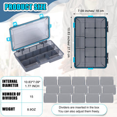 Wonderjune 3600 blue tackle box with transparent lid for quick lure ID