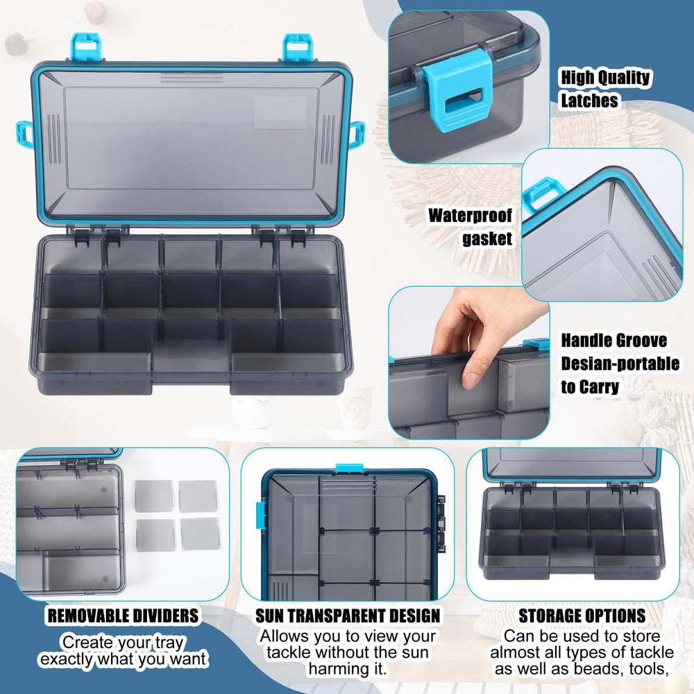 Wonderjune tackle tray showing adjustable dividers for custom fits