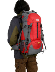 WoneNice 50L backpack mesh side pockets keep water bottle handy.