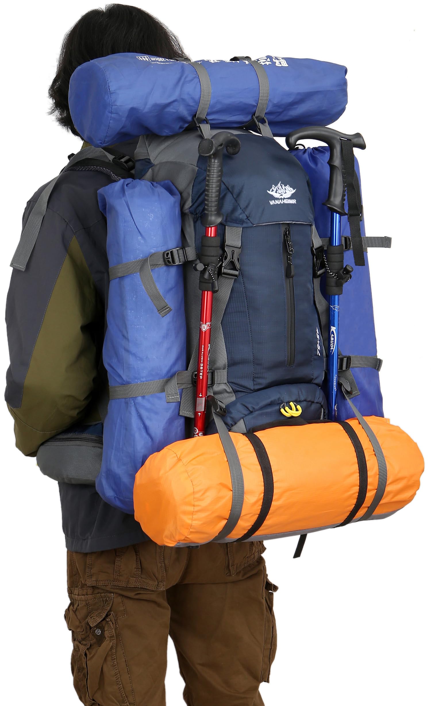 WoneNice 50L backpack sleeping bag compartment keeps bulky items separate.