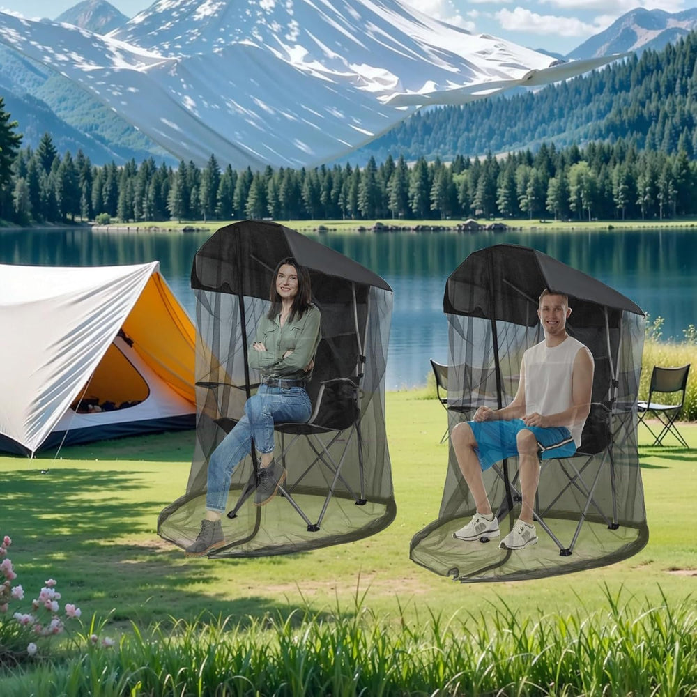 Wonmondmony UV protection mesh shields from sun while seated.