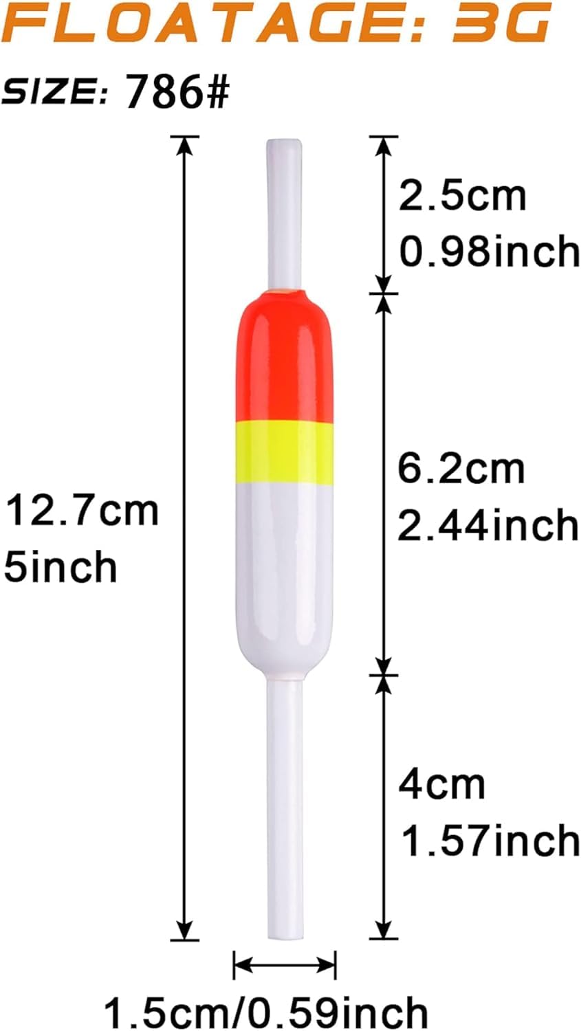 Wood slip bobbers set of 10 pieces for fishing