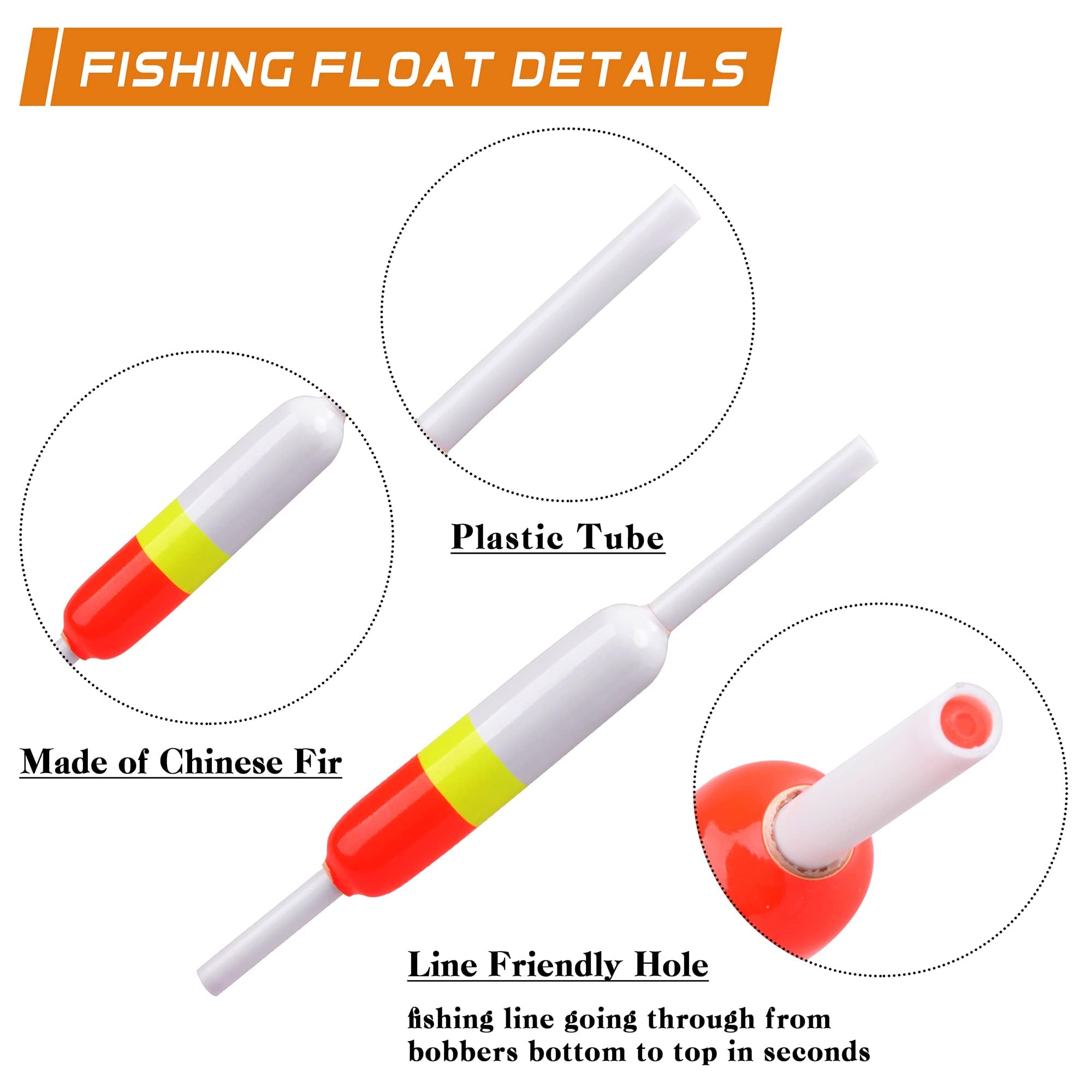 Wood slip bobbers set of 20 pieces for fishing