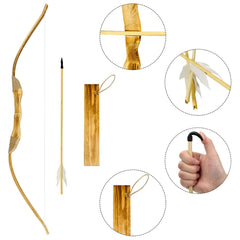 Three wooden feather arrows with rubber tips