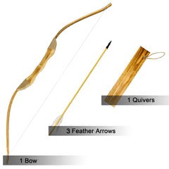Wooden quiver with three arrows