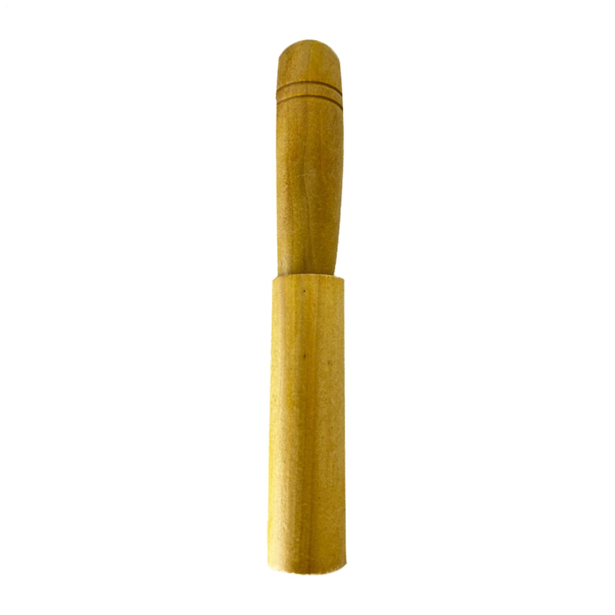 Wooden Wild Boar Caller front view, compact portable field tool.