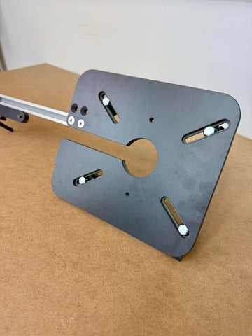 Woodhaven 3260 circle jig front view highlighting sturdy USA-made construction for precise circles.