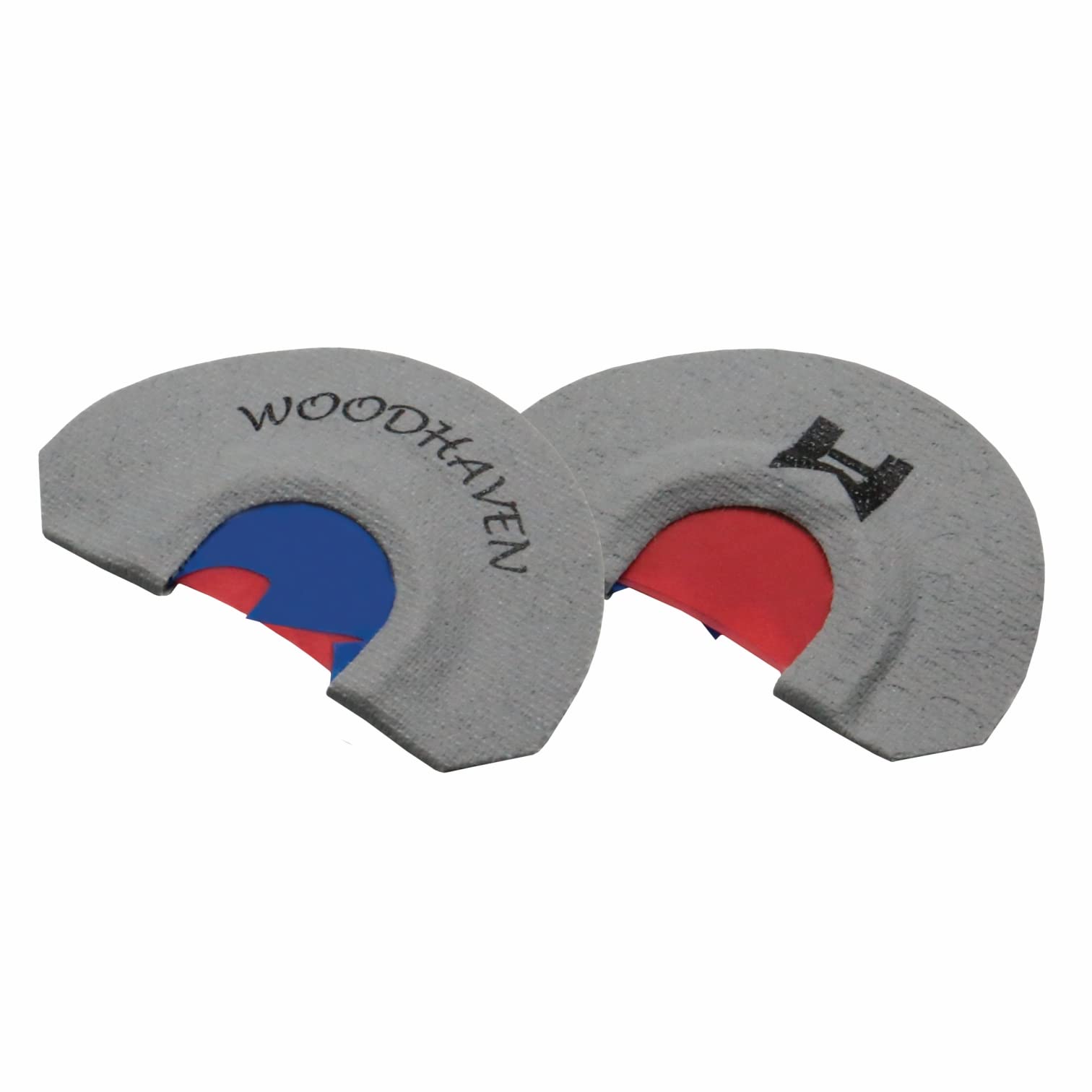 Woodhaven Jackhammer in blue latex over red prop delivers two-voice versatility for field calling.