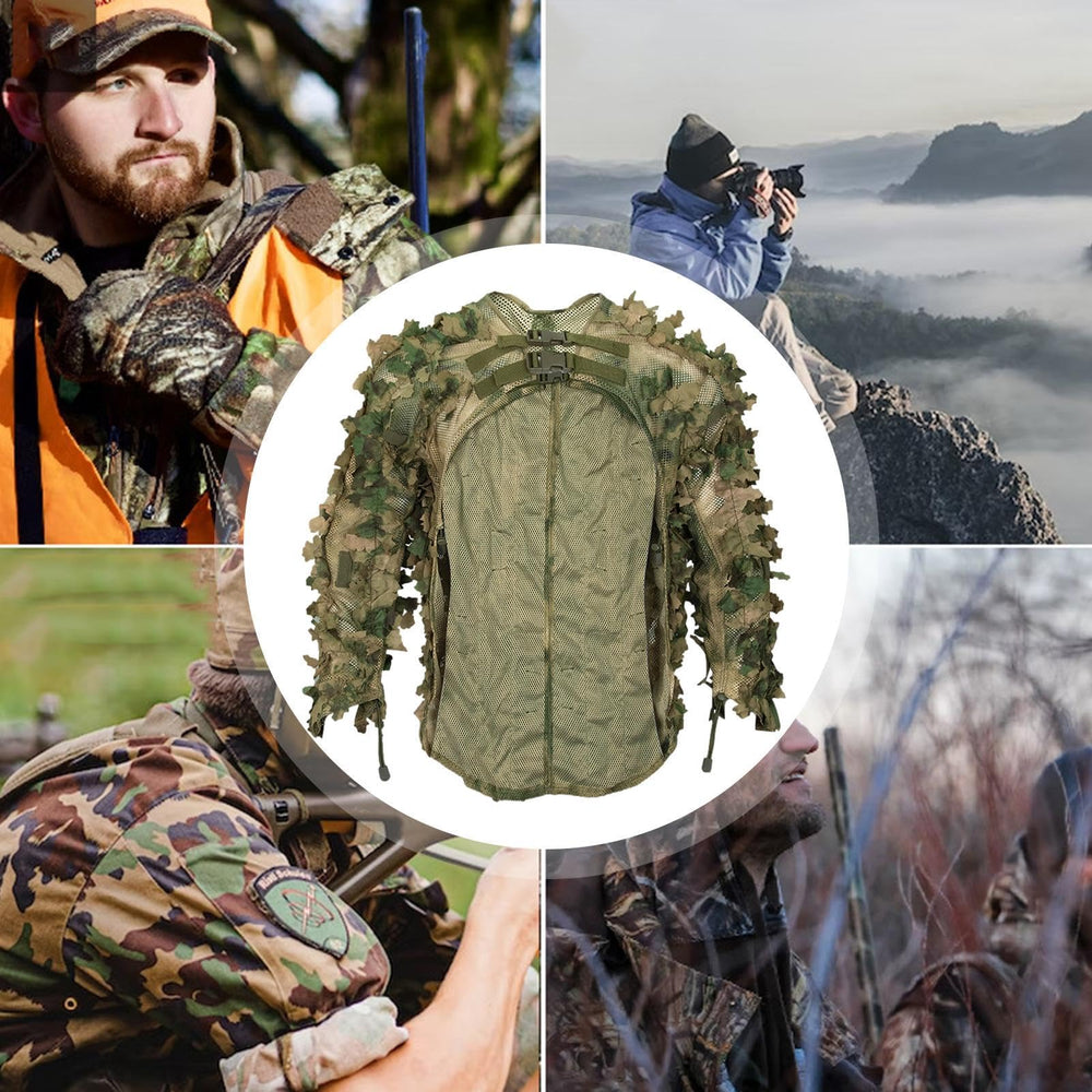 Woodland Camouflage Ghillie Suit breathable fabric keeps you cool in warm environments