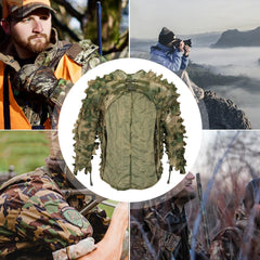 Woodland Camouflage Ghillie Suit breathable fabric keeps you cool in warm environments