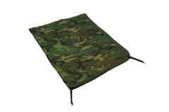 Woodland US Military Poncho Liner front view in camo, versatile warmth