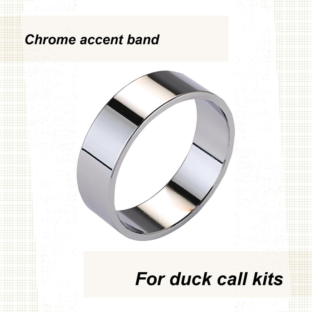 WoodRiver Chrome Duck Call Band close-up shows sleek chrome finish and refined detailing.