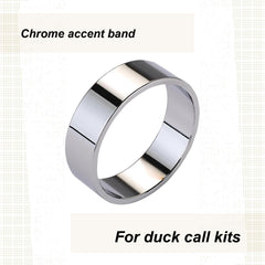 WoodRiver Chrome Duck Call Band close-up shows sleek chrome finish and refined detailing.