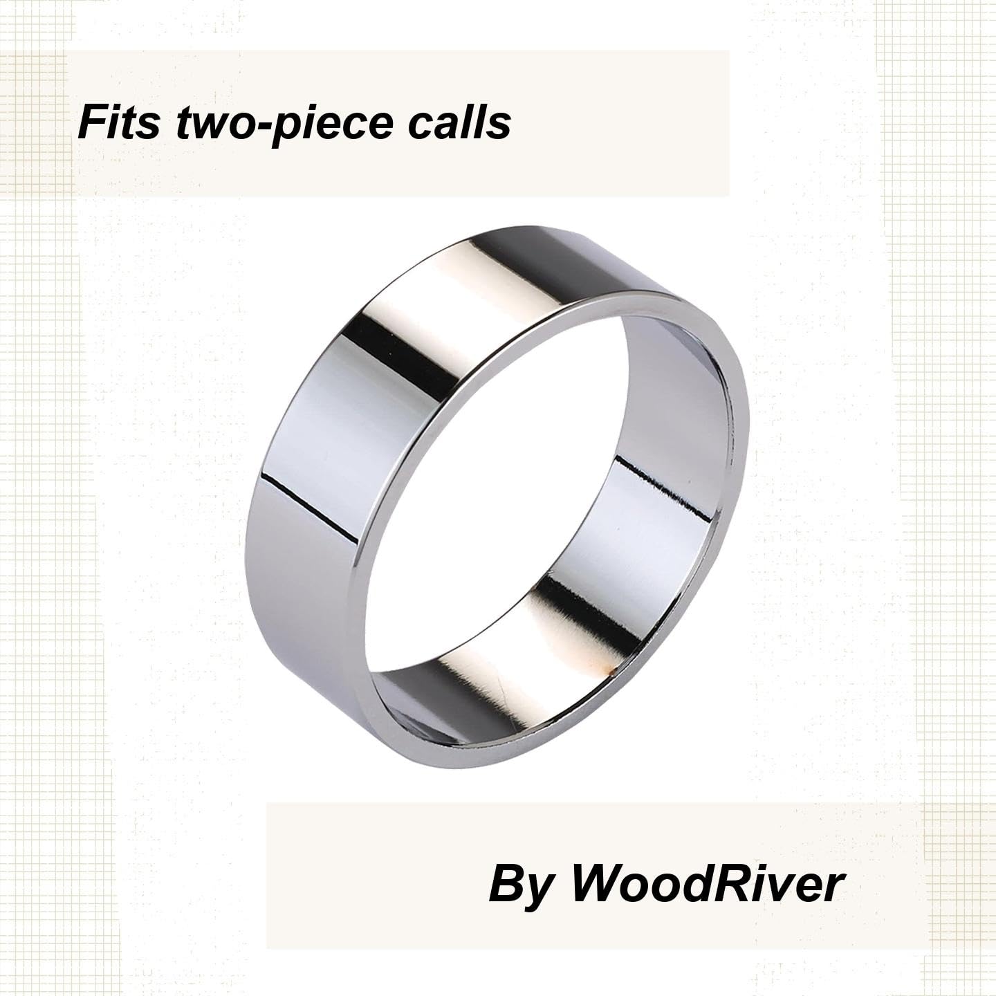 WoodRiver Chrome Duck Call Band close-up reveals grain and finish.