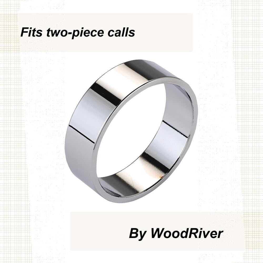 WoodRiver Chrome Duck Call Band close-up reveals grain and finish.