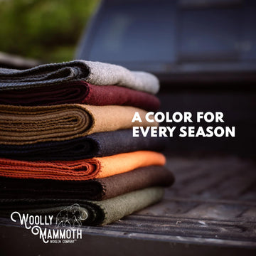 Woolly Mammoth Woolen Co. care guide illustration highlights spot cleaning and simple maintenance