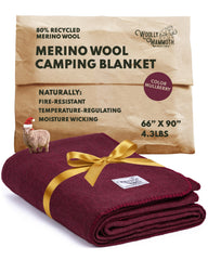 Woolly Mammoth Merino Wool Throw Blanket mulberry folded for a cozy setup.
