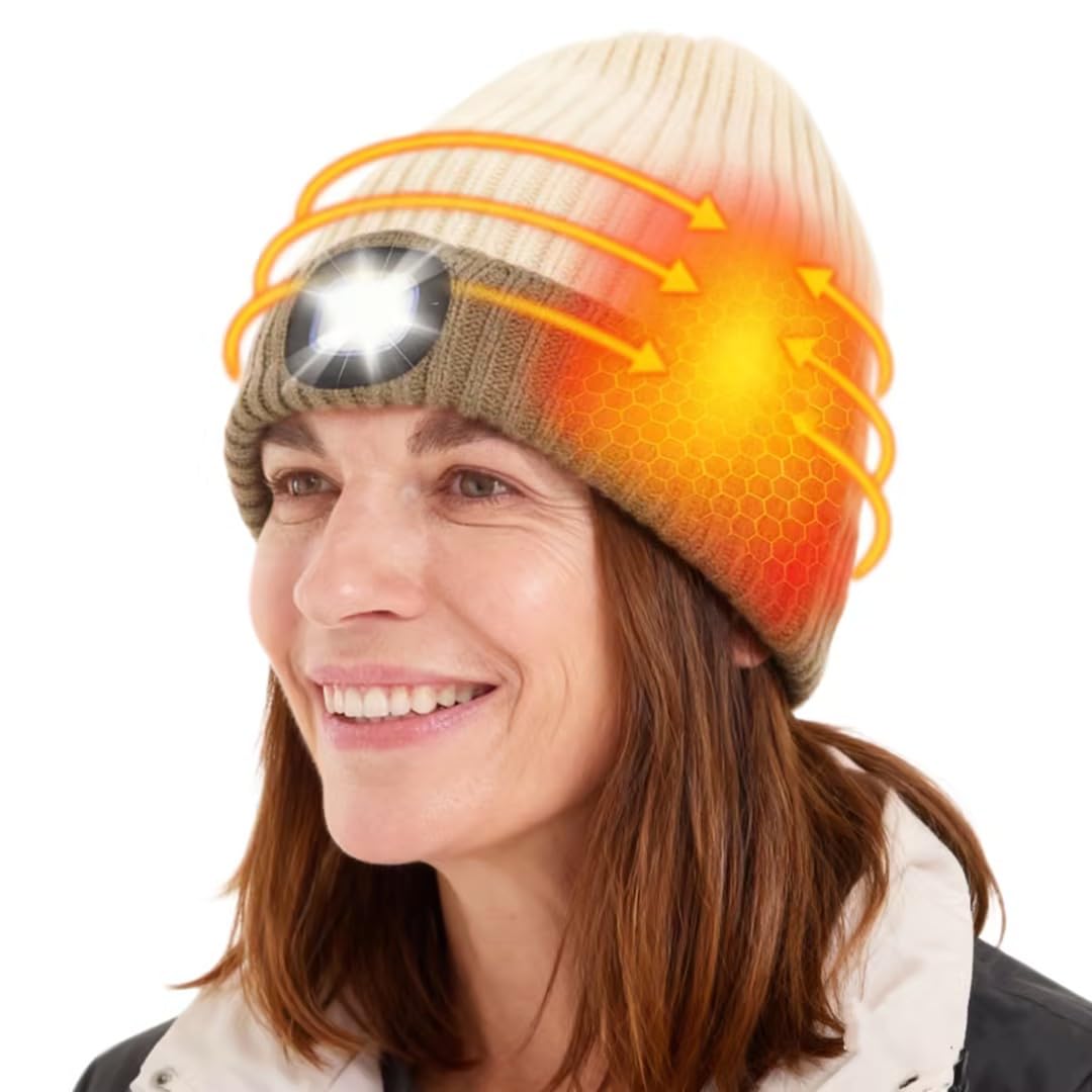 WOOMER battery-heated-hat front view highlights cozy warmth for cold days.