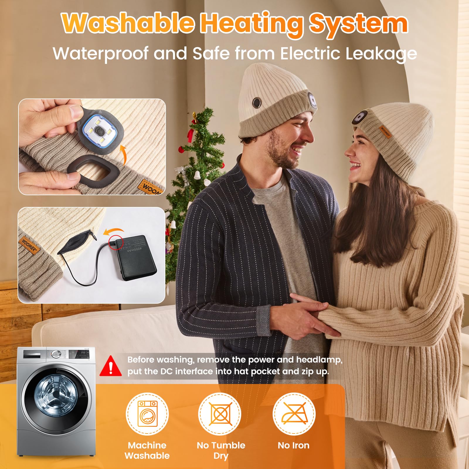 WOOMER heated hat worn during night run demonstrates practical warmth and light.