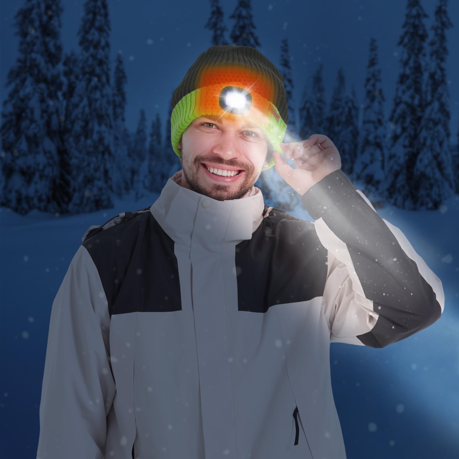 WOOMER heated beanie 4000mAh battery powers extended warmth during adventures.
