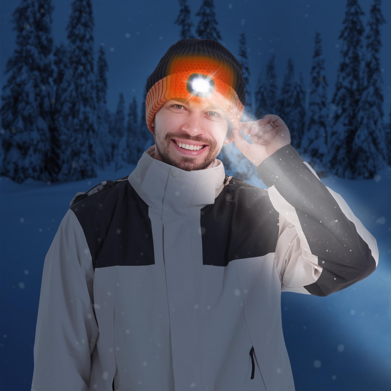 Removable LED headlamp attached to the WOOMER hat