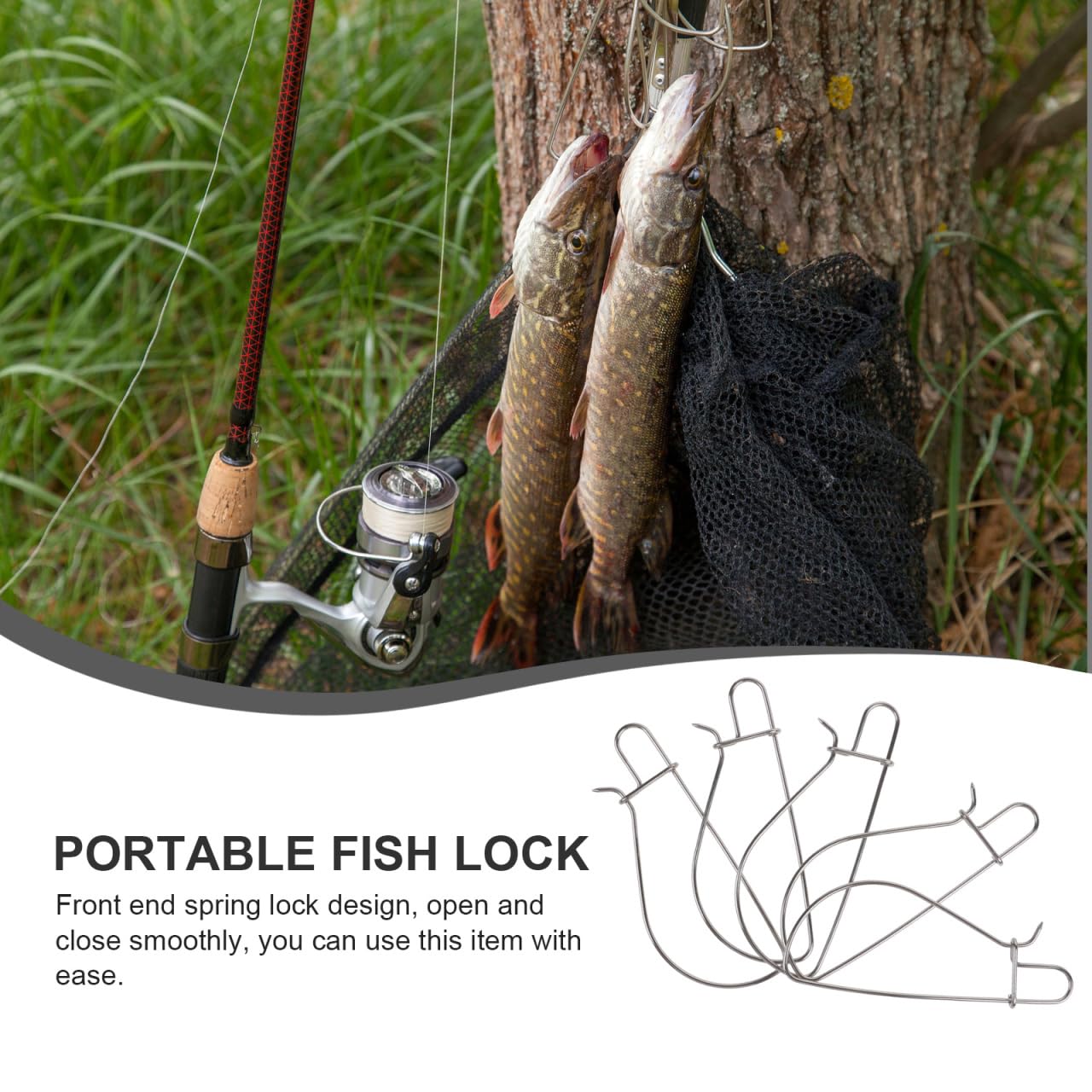 WOONEKY outdoor fishing accessory enhances efficiency with quick lock and release.