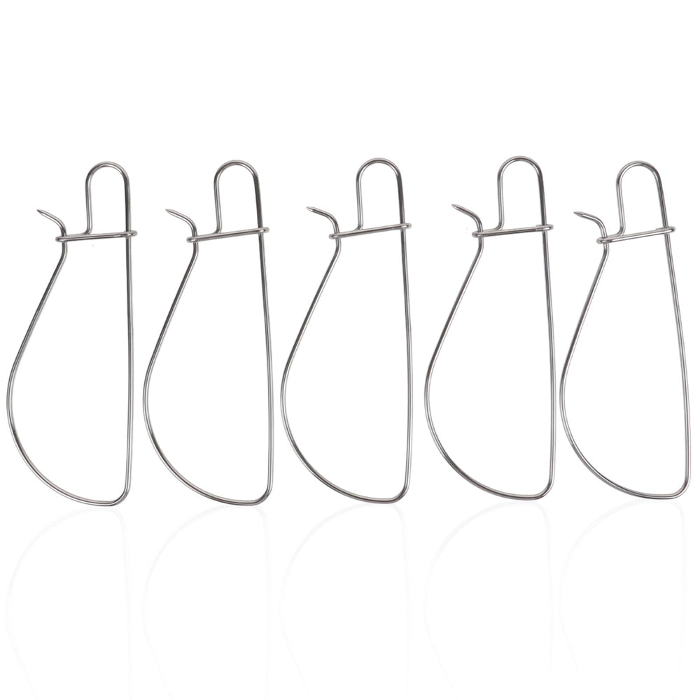 WOONEKY stainless steel fish clips close-up shows durable construction for reliable outdoor use.