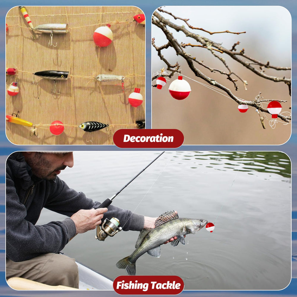 Large 1.5 inch red and white ABS fishing float