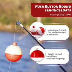 Medium 1 inch red and white ABS fishing float