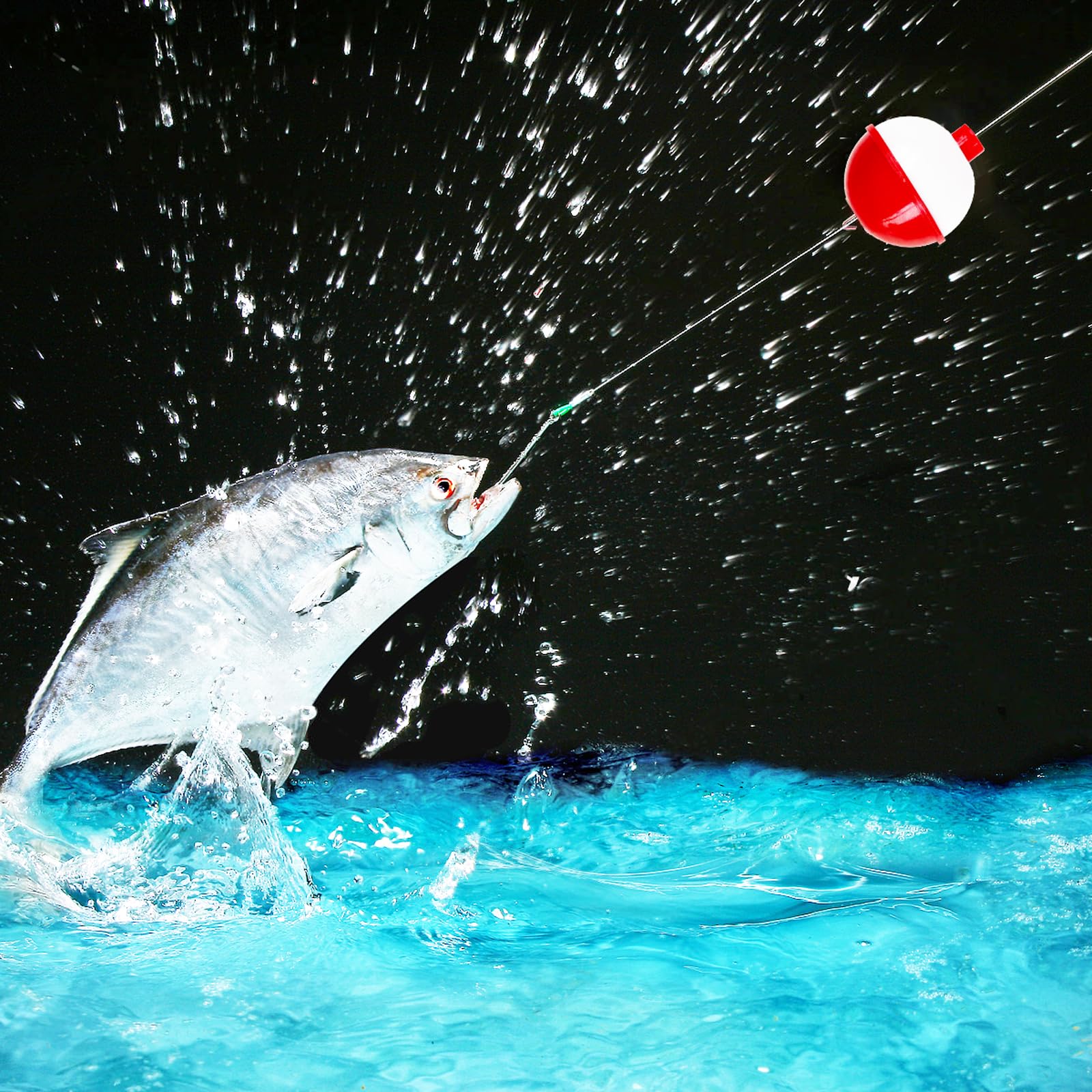 100-piece Woozettn fishing floats in packaging