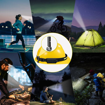 WopkDupk headlamp with hard hat clips for secure mounting