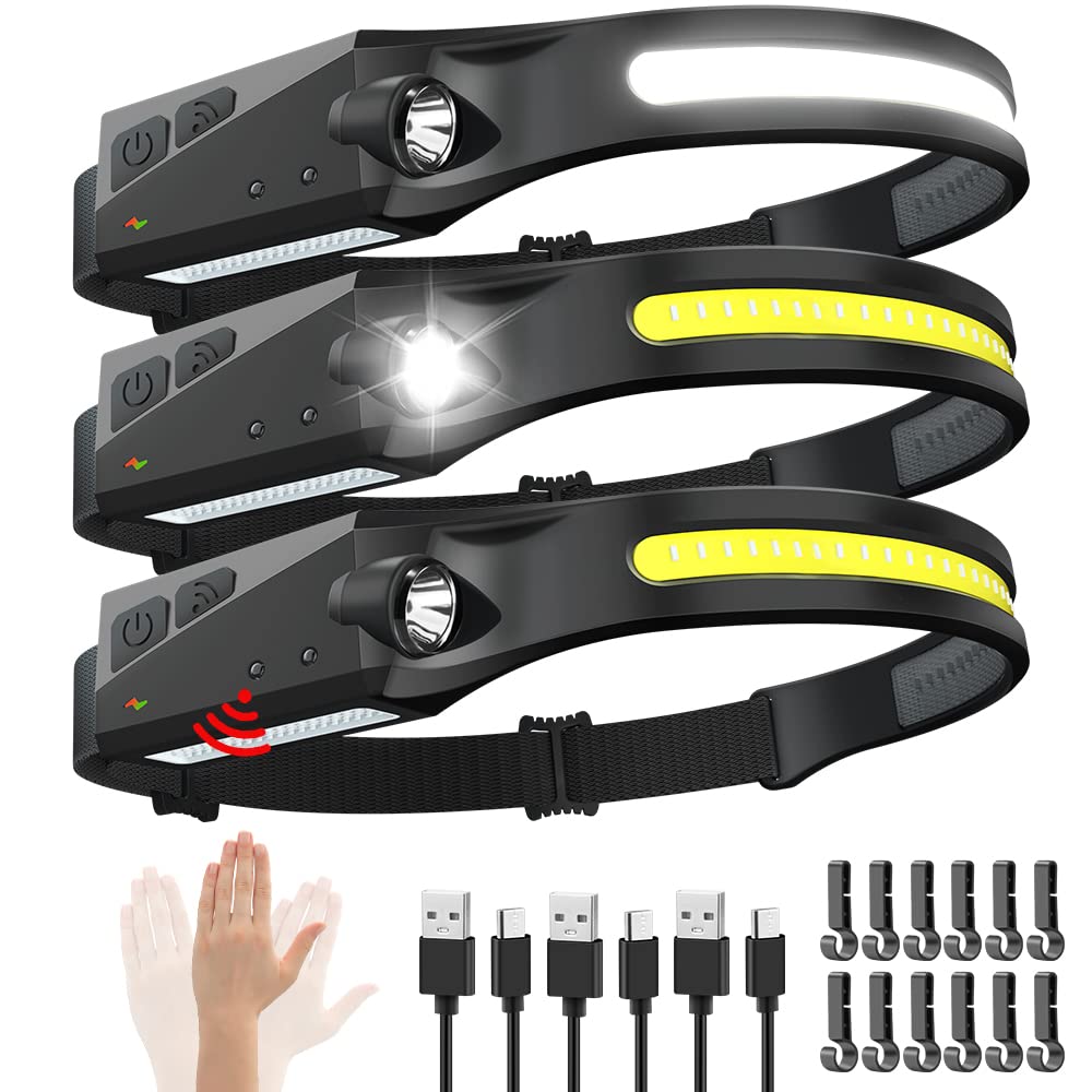 WopkDupk rechargeable headlamp wide beam for campsite lighting