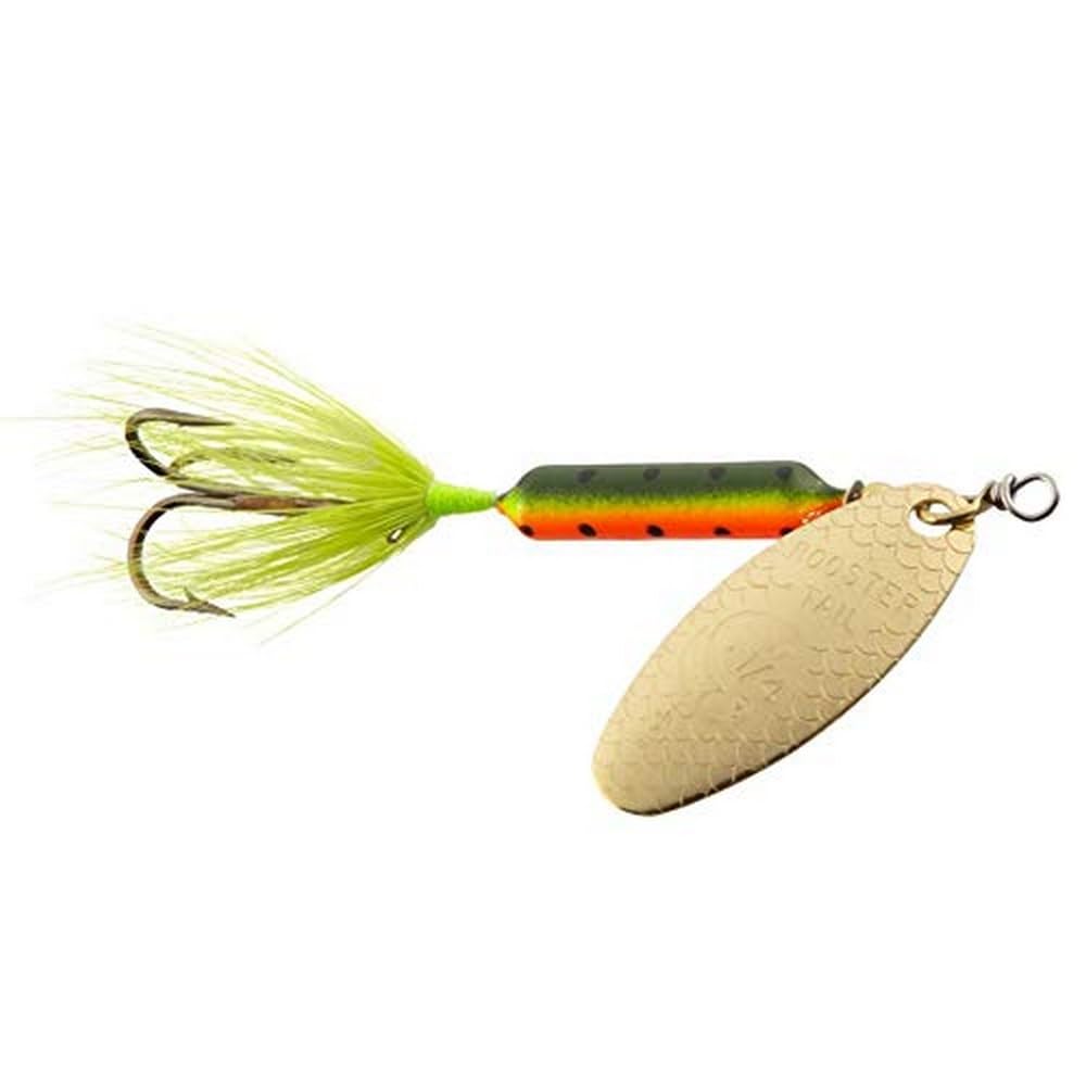 Wordens 194-FRT Super Rooster Tail lure with pulsating hackle tail attracts fish in freshwater